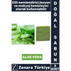 Zenara Bitkisel Organik Doğal Saç Yüz Vücut El Kullanım Cilt Nemlendirici Losyon Sabun ALOE VERA 2 Adet