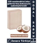 Zenara Bitkisel Organik Doğal Saç Yüz Vücut El Nemlendirici Hoş Kokulu Sabun Hindistan Cevizi 2 Adet