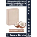 Zenara Bitkisel Organik Doğal Saç Yüz Vücut El Nemlendirici Hoş Kokulu Sabun Hindistan Cevizi 3 Adet