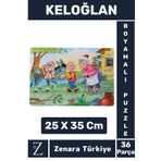 Zenara Eğlenceli Eğitici Görsel Algı Motor Becerisi Geliştiren Çocuk Boyamalı PUZZLE 36 Parça KELOĞLAN
