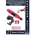 Zenara Manikür Pedikür El Ayak Protez Tırnak Şekillendirme Parlatma Bakım Elektrikli Manikür Seti 6 Parça