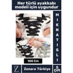 Zenara Premium Pratik Şık Klipsli Manyetik Mıknatıslı Lastikli Çocuk Ayakkabı Bağcığı 100 cm 5 Çift - Standart