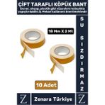 Zenara Uzun Ömürlü Ultra Güçlü Kolay Uygulanır Iz Bırakmaz Çift Taraflı Köpük Bant 18 mm x 2 Metre 10 Adet