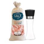 Zencefil Organik Himalaya Tuzu Bez Torbada 1 Kg. Pembe Renk İri Taneli + Cam Değirmen Tuz/Baharat Değirmeni