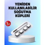 Zengezur Yeniden Kullanılabilir 304 Çelik Metal Buz Küpleri 4'lü Set - Renkli