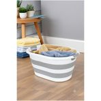Zengin Çarşım 38 Litre Katlanabilir Silikon Çamaşır Sepeti Akordiyon Katlanır Sele Yer Kaplamayan Taşınabilir Ergonomik Kulplu Dayanıklı ve Hafif Depolama Sepeti Banyo ve Ev Kullanımı Kirli Sepeti (GRİ, 38 LİTRE)