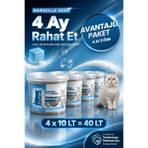 ZeniCat 4 Al 3 Öde! Marsilya Sabunlu Bentonit Kedi Kumu – Ince Taneli, Güçlü Topaklanan, Ferah Koku, Kovalı