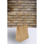 ZeniCat Kraft Burgu Saplı Çanta 25x12x31 cm ( 50 Adet ) ( Kağıt Poşet Çanta )