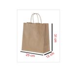 ZeniCat Kraft Çanta 25x12x31 cm ( 500 Adet ) ( Kağıt Poşet Çanta )