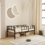 Zenit Metal Karyola Siyah 90X200 Cm, Korkuluklu Karyola, Daybed - 90 x 200 cm