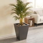 Zenith 40 cm Dikey Metal Saksı – İç ve Dış Mekan Modern Dekoratif Saksılık (40×30/20 cm) (Antrasit)