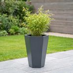 Zenith 60 cm Dikey Altıgen Saksı - İç ve Dış Mekan Modern Metal Saksılık (60x40x26 cm)