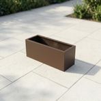 Zenith 80x27x29 cm Metal Yatay Dikdörtgen Saksılık - İç ve Dış Mekan Modern Saksı (Acıkahve)