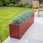 Zenith 97x16x30 cm Metal Yatay Dikdörtgen Saksılık - İç ve Dış Mekan Modern Metal Saksı (Kiremit)