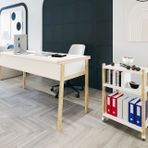 Zenith Çalışma Masası Kitaplık Takım, Beyaz Meşe, 150 Cm