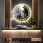 Zenith Led'li Lazer Kumlamalı Lavabo & Banyo Aynası (Dokunmatik Sensörlü) (Günışığı Led'li, 80 x 80)