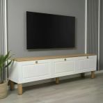Zenith Membran Mdf Kapaklı Modern Tv Ünitesi - Beyaz