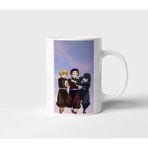 Zenitsu Tanjiro Inosuke Demon Slayer Anime Tasarım Kupa - Hediyelik Kupa - Baskılı Kupa - 001 - Beyaz - 300 ml