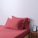 Zenn Bamboo Natural - Yaz Yastık Kılıfı - İpek -%100 Tencel Lyocell - Çevre Dostu - Ekstra Yumuşak - Hipoalerjenik - Nefes Alabilir (Bordo, 180 cm Yataklara Uyar (2'li Paket Yastık Kılıfı 48x100 cm))