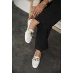 Zenneshoes Randy Beyaz Deri Kadın Babet
