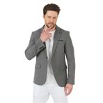 Zenova Erkek Siyah-Gri Dokulu Poliviskon Kumaş Dar Kesim Slim Fit Spor Blazer Ceket Siyah 64