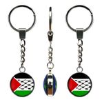 ZENRUIMING 3 Filistin Bayrağı Anahtarlık, Zaman Taşı Basit Kolye Anahtarlık, Filistin ile Standım, Gümüş, siyah, beyaz, kırmızı, yeşil, Universal
