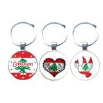 ZENRUIMING 3 Lübnan Bayrağı Anahtarlık, Barış Kristal Cam Anahtarlık Ücretsiz Lübnan Lübnan Güvercin, Bayrak Rengi, 6cm(2.4")