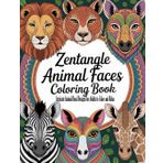 Zentangle Animal Faces Coloring Book: Intricate Animal Head Designs for Adults to Color and Relax