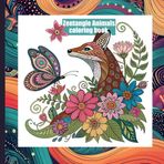 Zentangle Animals Coloring Book 8.5"x8.5": Zoodoodle for Soothing Patterns for Stress Relief and Creativity with 60 images (120 pages)
