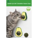 ZentiaVet Doğal & Yenilebilir Kedi Nanesi Otu Avokado Kedi Çimi Özel Yapışkanlı 360° Dönen Catnip Yalama Topu