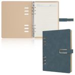 Zentiky Deri A5 Defter Bağlayıcısı - 6 Halka A5 Bağlayıcı PU Deri Bağlayıcı Doldurulabilir Defter, Dolum Kağıdı-Lacivert