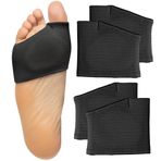 ZenToes Erkekler ve Kadınlar için Metatarsal Pedler - Sesamoidit, Metatarsalji, Morton Nöroma için Ayak Ağrısı Kesici Yastıklar - 2 Çift Jel Ekli Kumaş Kılıflar, Siyah, Medium