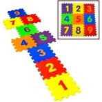 Zenvia 9 Parça Büyük Boy Rakamlı Sayılı Sünger Yapılı Oyun Karosu Yer Matı Puzzle Yapboz Royaleks - Renkli