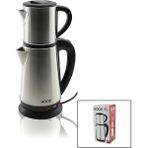 Zenvia Elektrikli Çay Makinesi Çaycı Set 1.8lt Su Isıtıcı Pls.+ 0.8lt Demlik Çelik Taban 1800W 360 - Renk