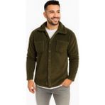 Zenvia Erkek Pelüş Polar Hırka Gömlek – Yakalı, Ilik Düğmeli, Göğüs Cepli, Yumuşak Dokulu Kı - Haki - 2XL