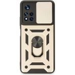 Zenvia Mey Ithalat® Poco M4 Pro 5g Kılıf Pars Lens Yüzüklü Silikon - Gold