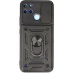 Zenvia Mey Ithalat® Realme C25Y Kılıf Pars Lens Yüzüklü Silikon - Siyah