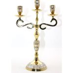 Zenvia Pirinç Sedefli 3'lü Şamdan Model 3 ZNV-TTT3245 - 1 lt - Renkli