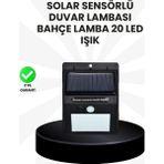 Zenvia Su Geçirmez IP65 20 LED Solar Sensörlü Bahçe ve Veranda Aydınlatma Znv-Tcndym - 0 - Siyah