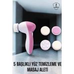 Zenvia Taşınabilir Yüz Temizleme Cihazı Masaj, Peeling, Temizlik 5 Başlıklı - Ahşap - Gri