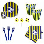 Zenviva Taraftar Fenerbahçe Sarı Lacivert 8 Tabak, 8 Bardak, 8 Mısır Kutusu, 10 Peçete, 10 Çatal, 10 Kürdan - Çok Renkli