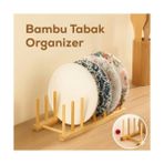 Zenwaya Store Bambu Tabaklık Kurutmalık – Ahşap Tabak Düzenleyici Stand, Katlanabilir Bulaşıklık, Tabak Kapak Bardak Organizer (Doğal Bambu) - Option-1