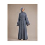 ZENYA Abaya Layra Abaya Nakış İşlemeli Kuşaklı İçlikli Tesettür Abiye