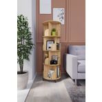 zeo wood design 360° Mdflam Dekoratif Döner Kitaplık - 133x45 Cm - Safir Meşe