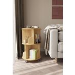 zeo wood design 360° Mdflam Dekoratif Döner Kitaplık - Meşe - 71x45 Cm