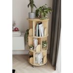 zeo wood design 360° Mdflam Dekoratif Döner Kitaplık - Safir Meşe - 103x45 Cm