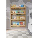 zeo wood design Montessori 4 Raflı Mdf Çocuk Kitaplığı 120*80 cm - Safir Meşe