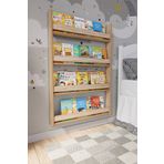 zeo wood design Montessori 4 Raflı Mdf Çocuk Kitaplığı 120*80 Cm - Sonoma