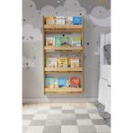Zeo Wood Design Montessori 4 Raflı MDF Çocuk Kitaplığı Safir Meşe 120*60 cm Modern Tasarım