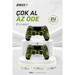 Zeo7 2 Adet PS4 Kol Kablosuz Oyun Kolu Titreşimli Joystick Tablet Telefon PC Uyumlu
